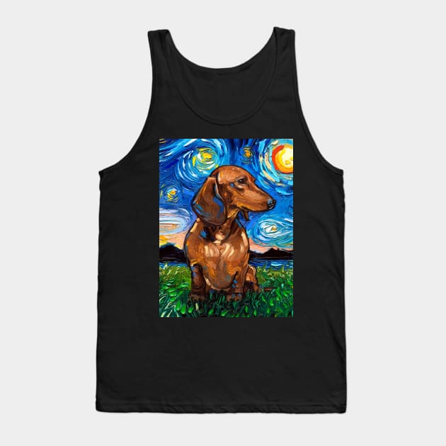 Brown Short Hair Dachshund Night Tank Top by sagittariusgallery